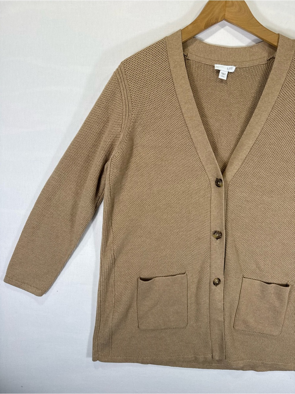 J. Jill Tan Button-Front V-Neck Cardigan - Picture 2 of 11